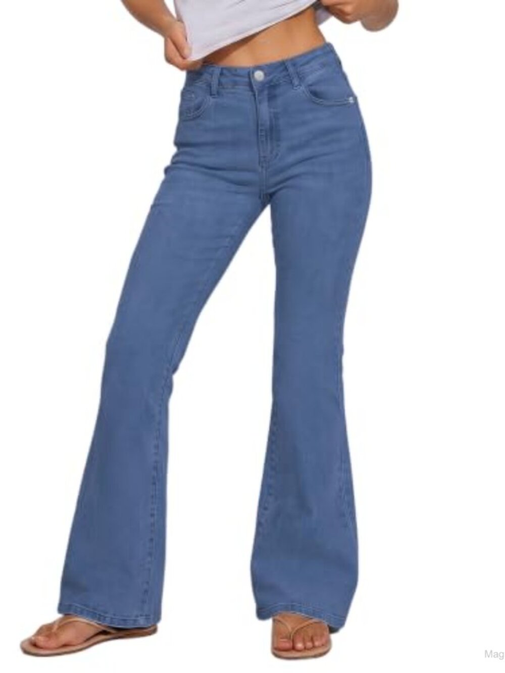 High Waisted Flare Jeans Stretchy Denim Bell Bottom Y2K Streetwear Women's